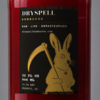 Dryspell label detail on the bottle